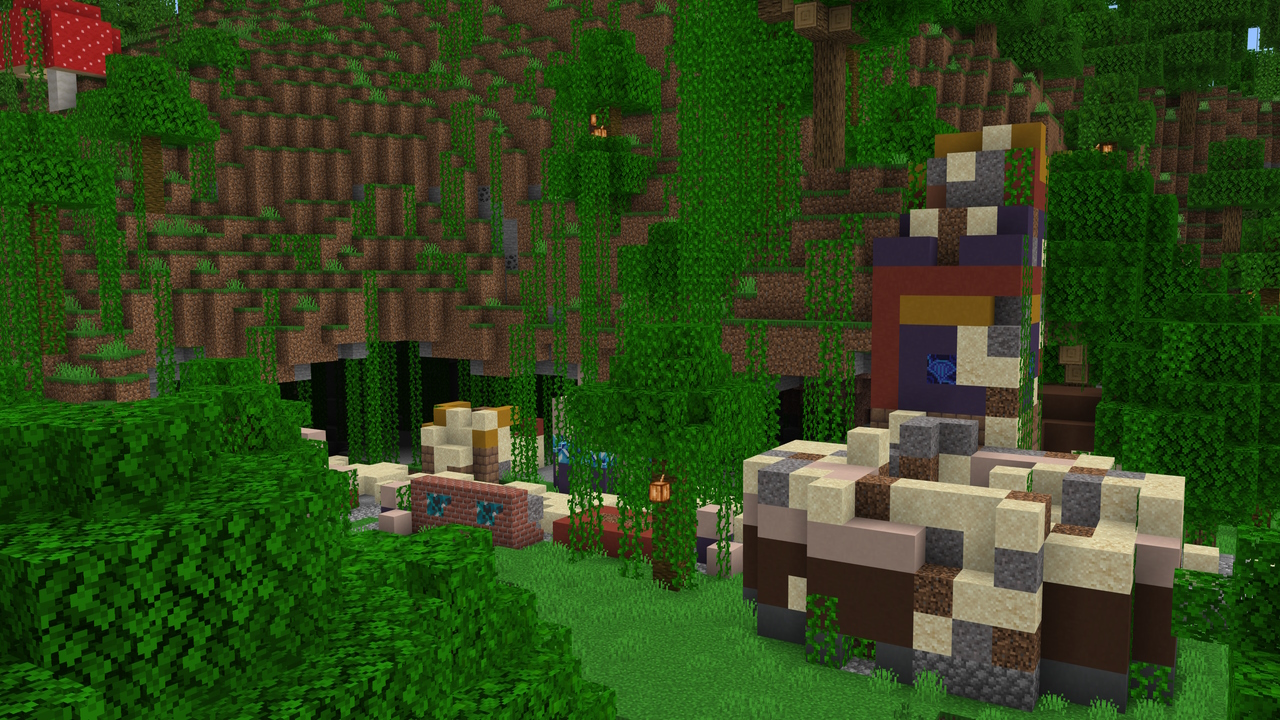 A Minecraft screenshot of the Trail Ruins structure