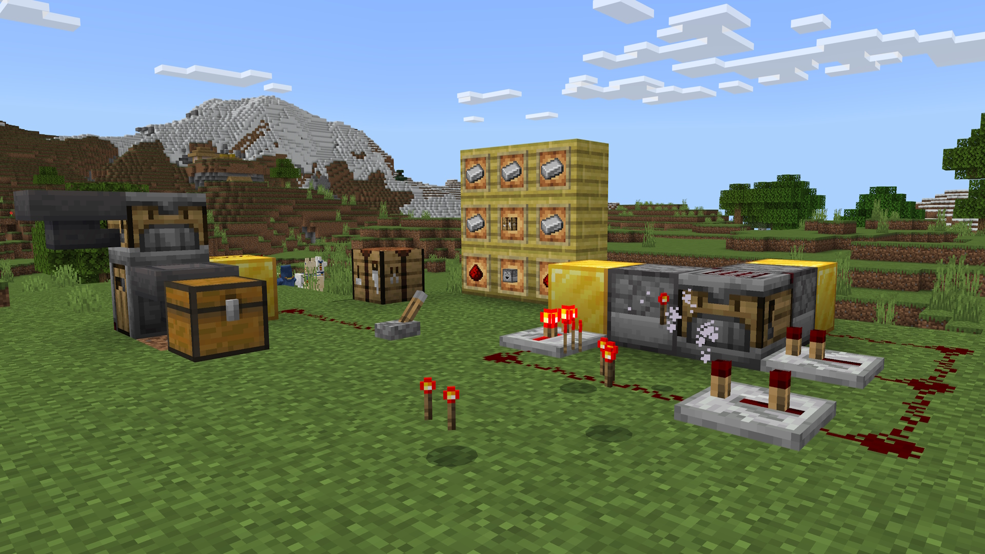 A Minecraft screenshot of the crafter in action.