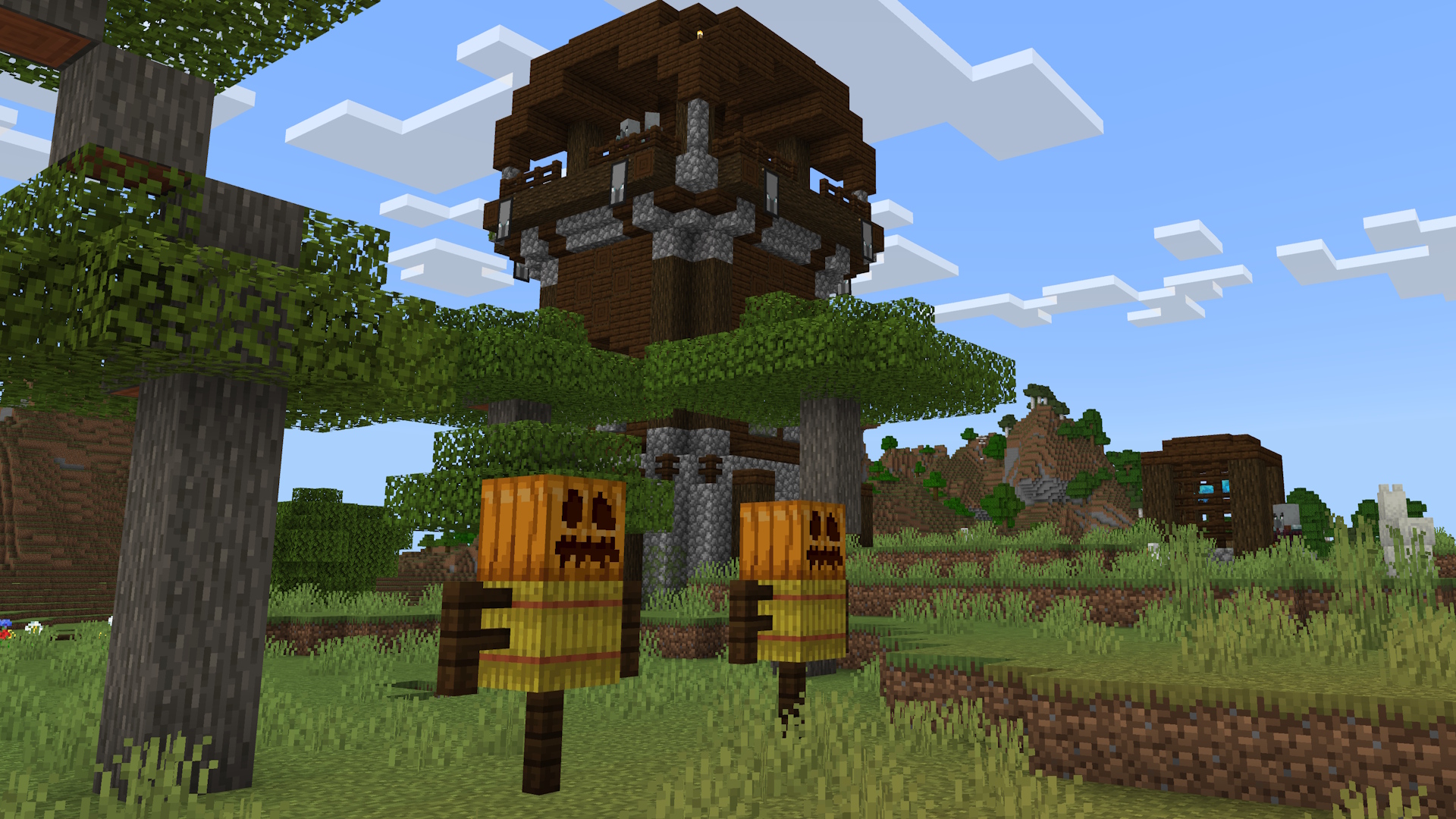 A pillager outpost with with allays nearby