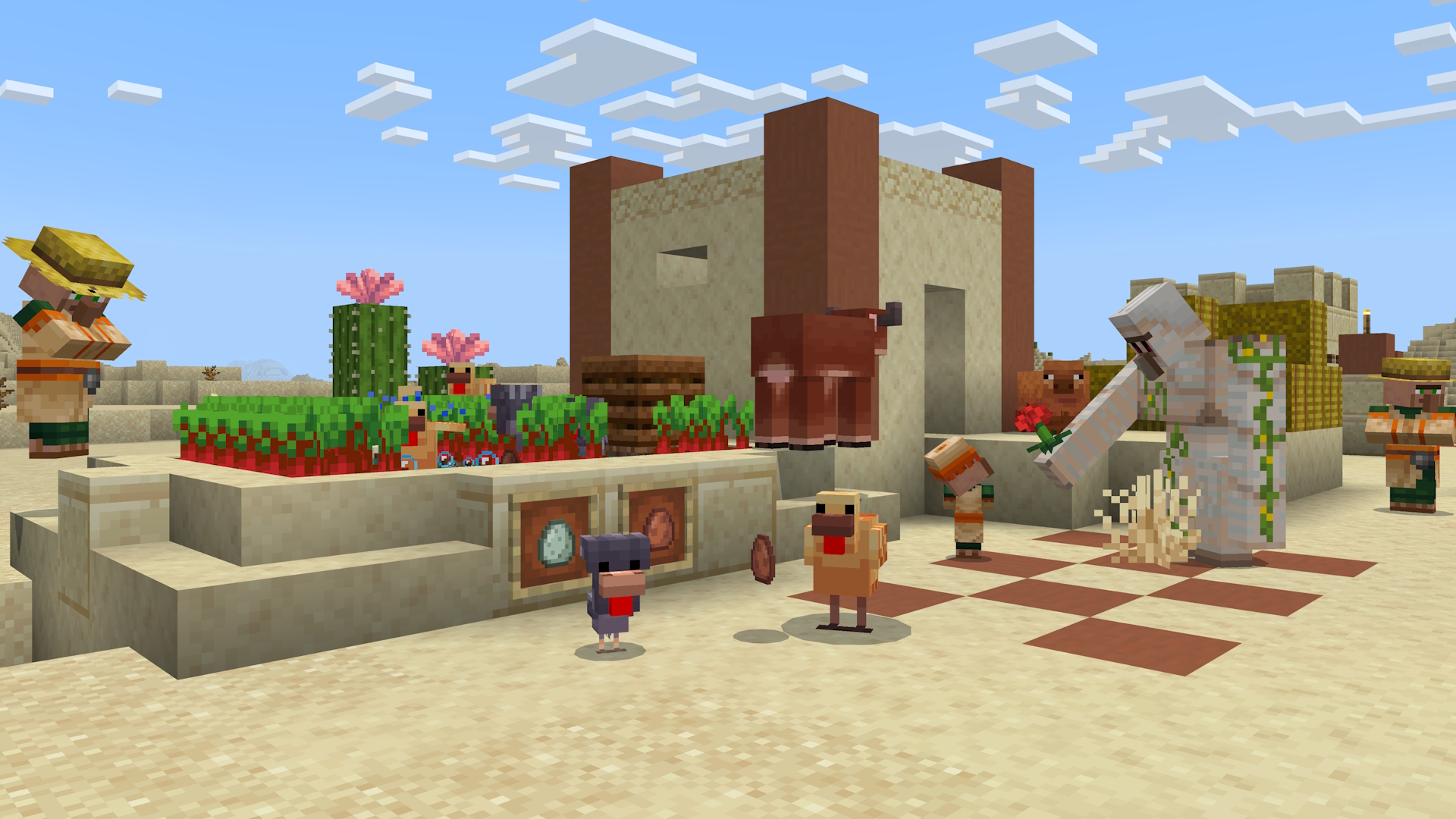 New Chicken variants in a desert village.