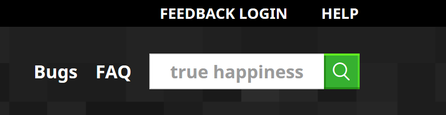 Screenshot of SearchBox present on each page of Minecraft Feedback