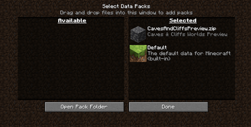 Caves Cliffs Prototype Data Pack For Minecraft Java Edition Minecraft Feedback