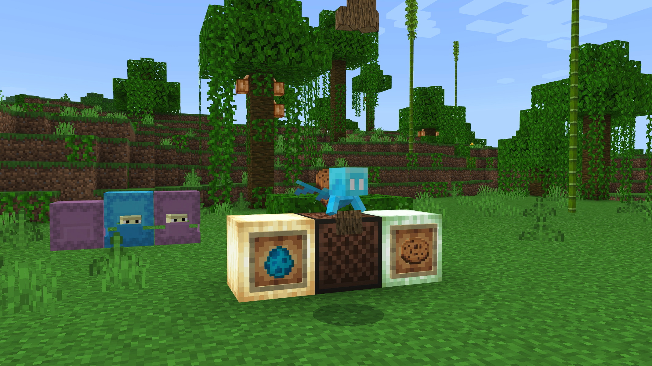A Minecraft screenshot showing the new mob, the Allay!