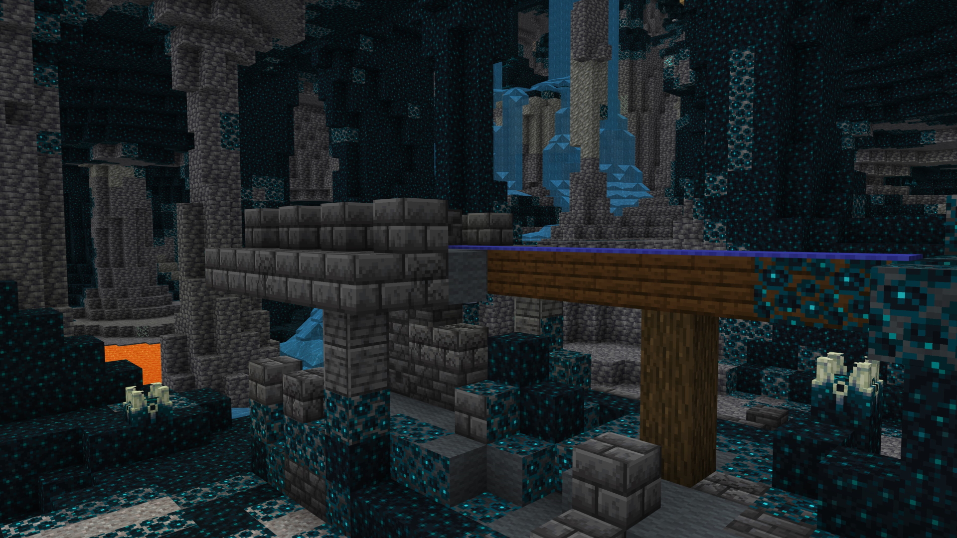 A Minecraft screenshot of the deep dark.